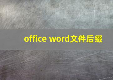 office word文件后缀